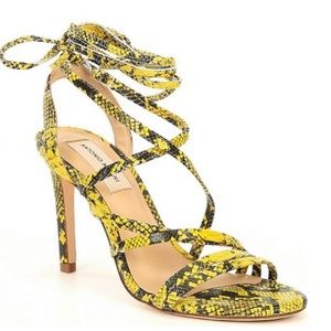 Antonio Melani Vaylyn Snake Print Lace Up Sandals
